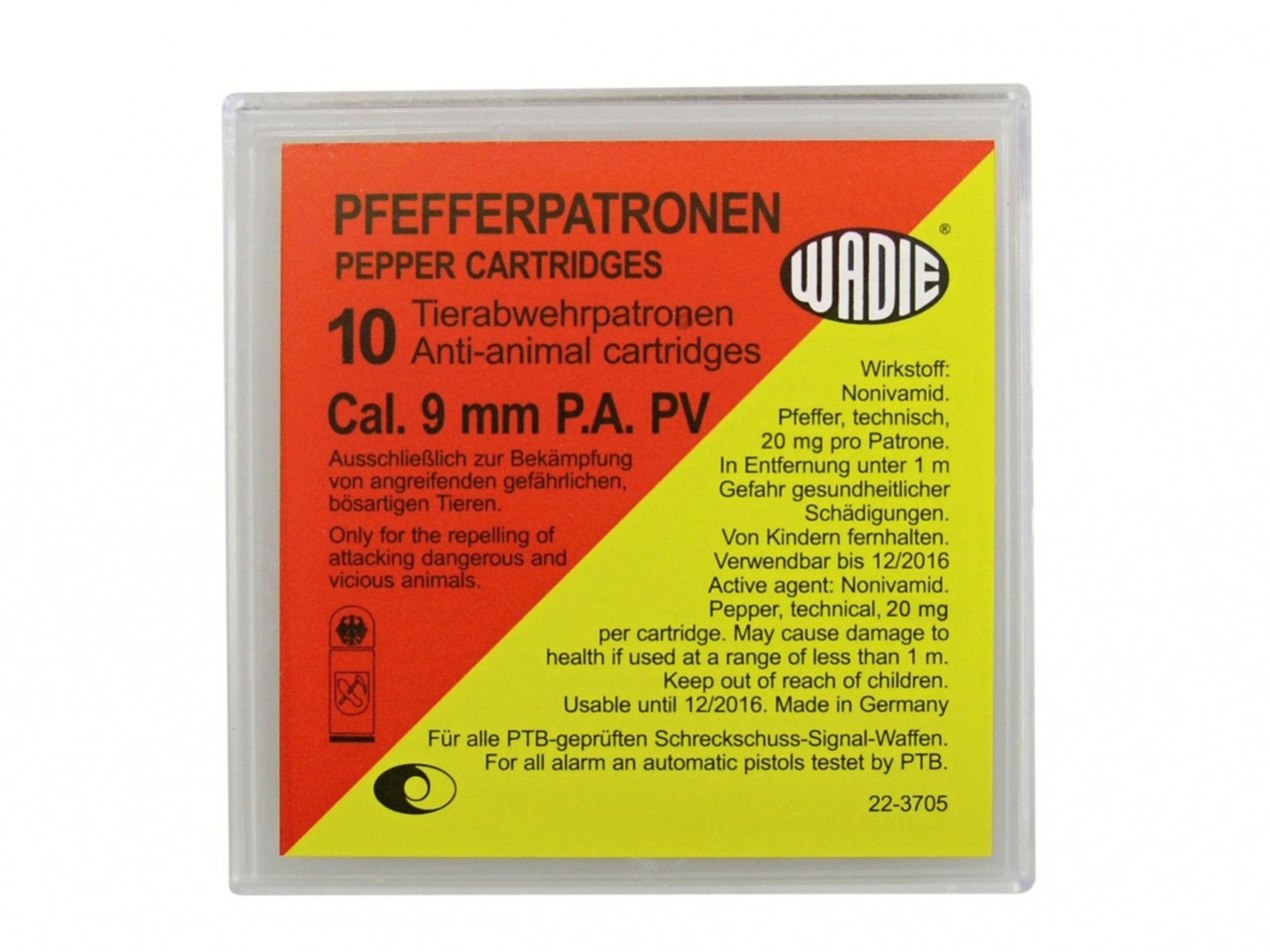 Plynové náboje PV 9mm pištoľ 10ks Pepper