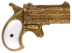 Replika pištoľ dvojhlavňová, Derringer, mosadz, USA 1866